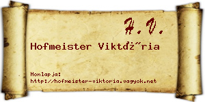 Hofmeister Viktória névjegykártya