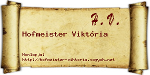 Hofmeister Viktória névjegykártya